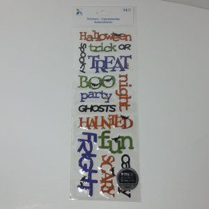 2 Halloween Puffy Phrases Acid Free Stickers